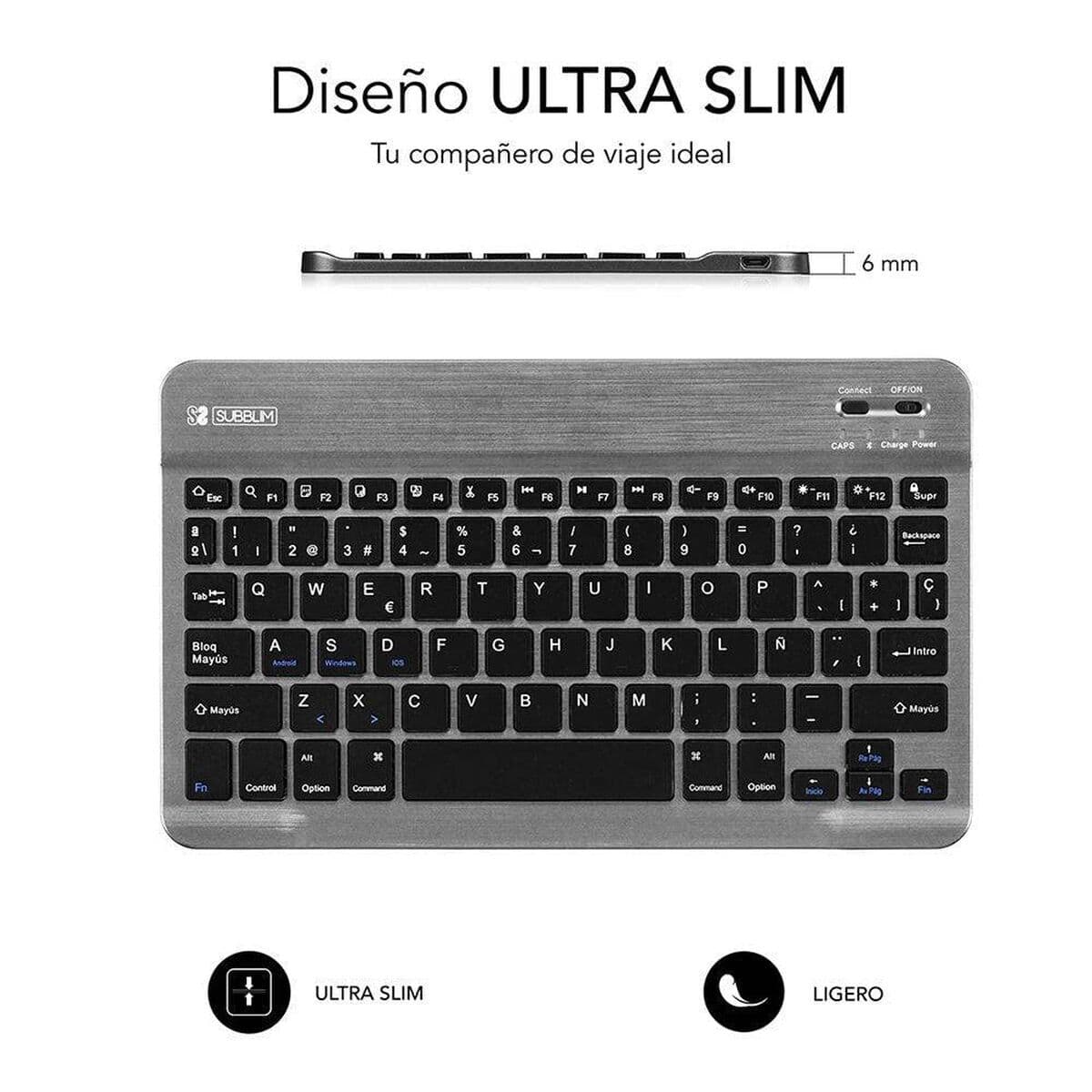 Klawiatura Bluetooth Subblim SUB-KBT-SM0002 Szary Qwerty Hiszpańska - Image 26