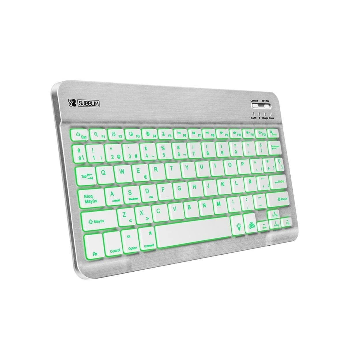Bluetooth Tangentbord Subblim SUB-KBT-SMBL30 Multicolour Silvrig Qwerty Spanska QWERTY - Image 2