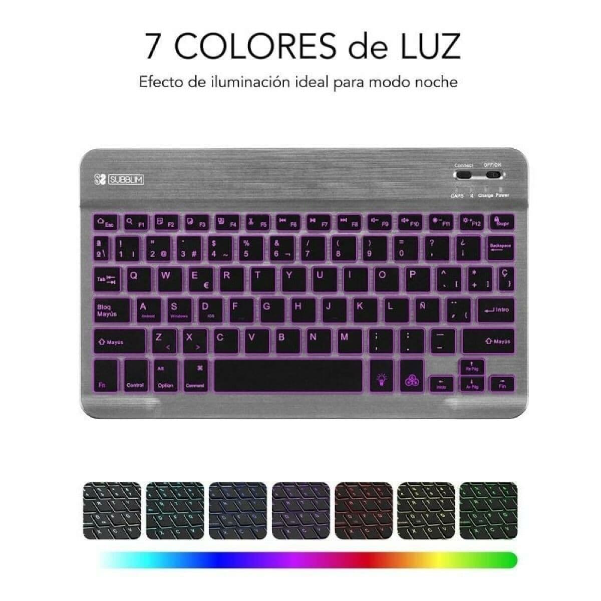 Teclado Bluetooth Subblim SUB-KBT-SMBL31 Gris Qwerty Español - Image 6