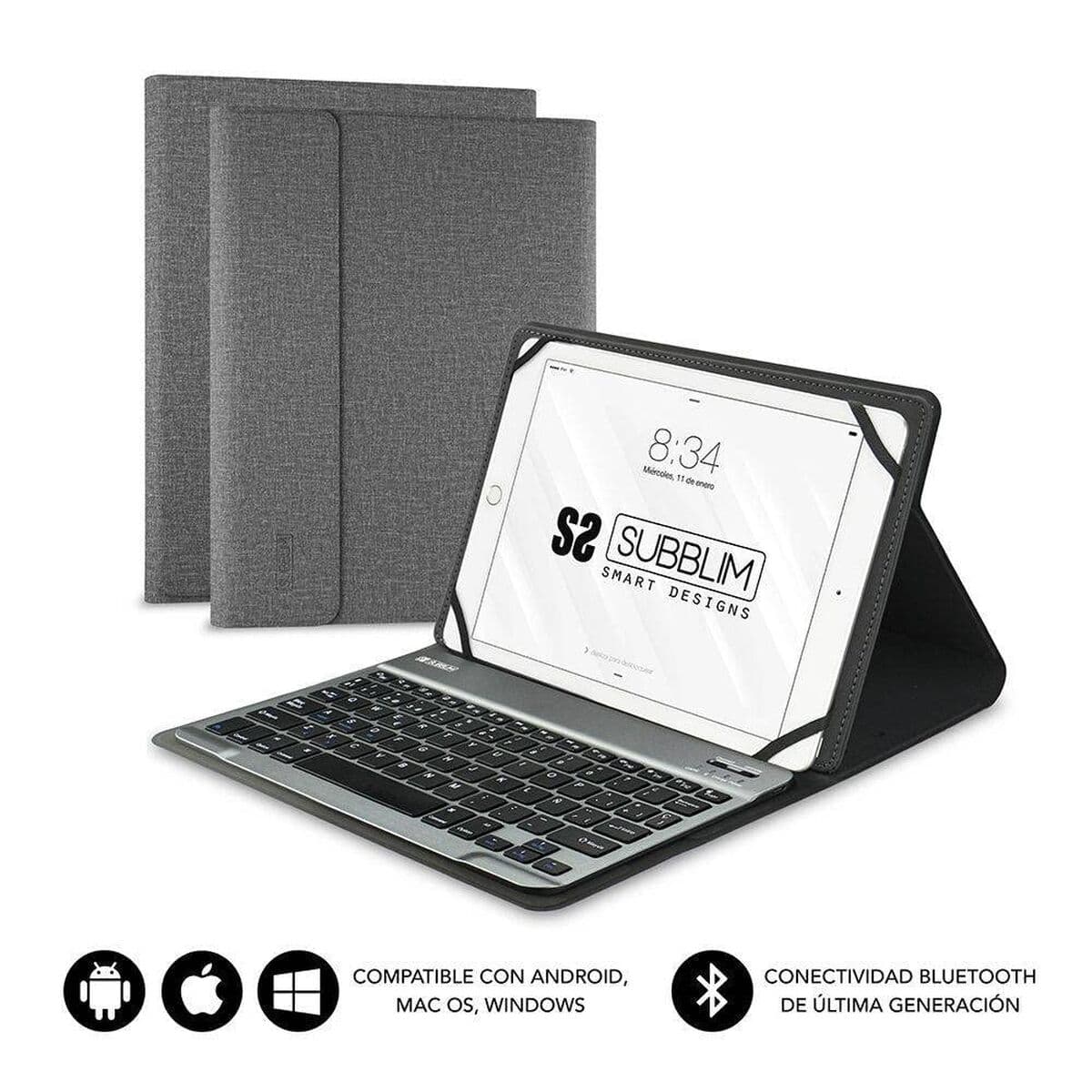 Funda para Tablet y Teclado Subblim SUB-KT2-BT0002 Gris Qwerty Español - Image 17