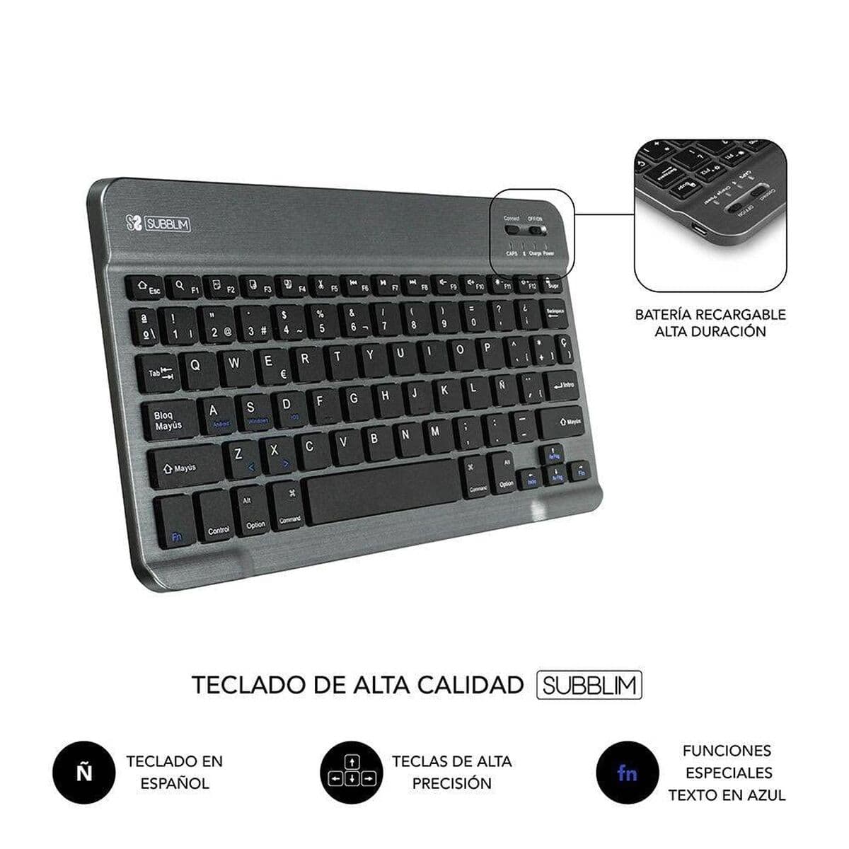 Funda para Tablet y Teclado Subblim SUB-KT2-BT0002 Gris Qwerty Español - Image 21