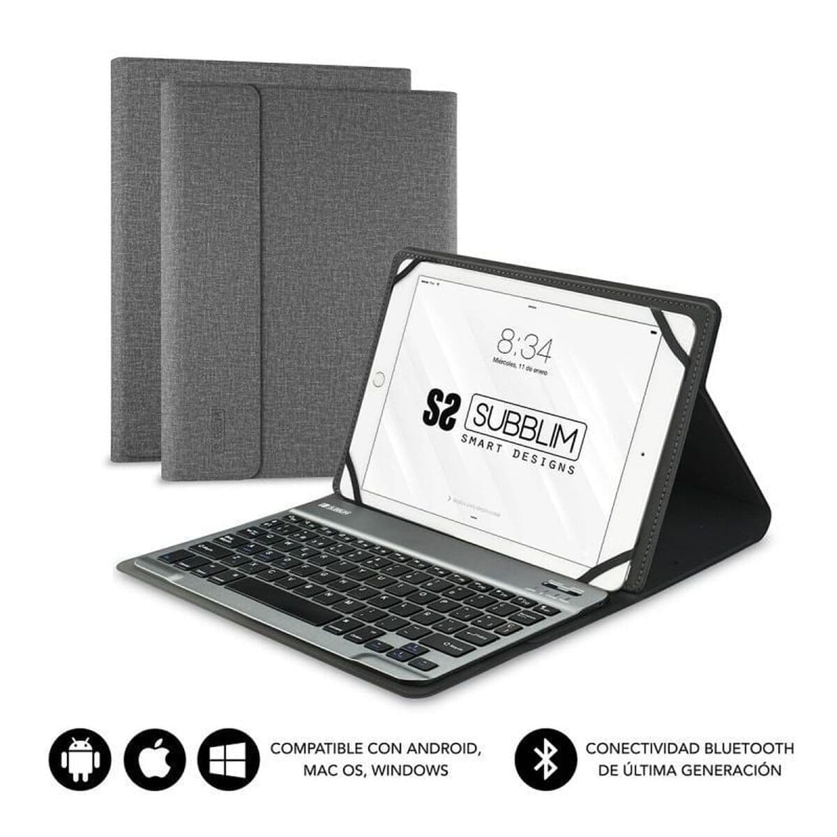 Funda para Tablet y Teclado Subblim SUB-KT2-BT0002 Gris Qwerty Español - Image 35