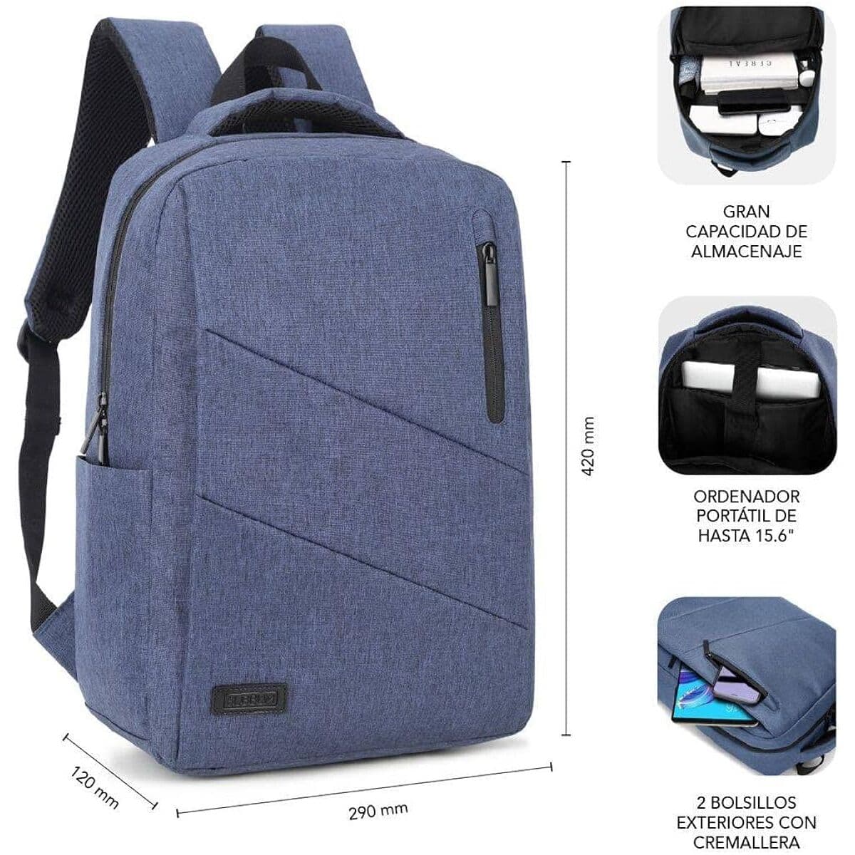 Laptopryggsäck Subblim SUB-BP-2BL2001 Blå - Image 12