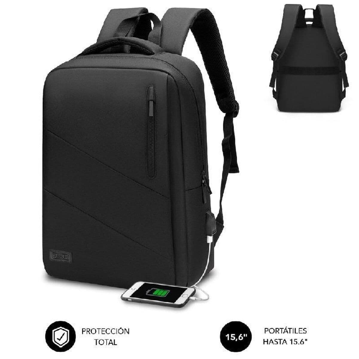 Rucksack mit Power Bank und Fach für Tablet und Laptop Subblim Oxford - Image 14
