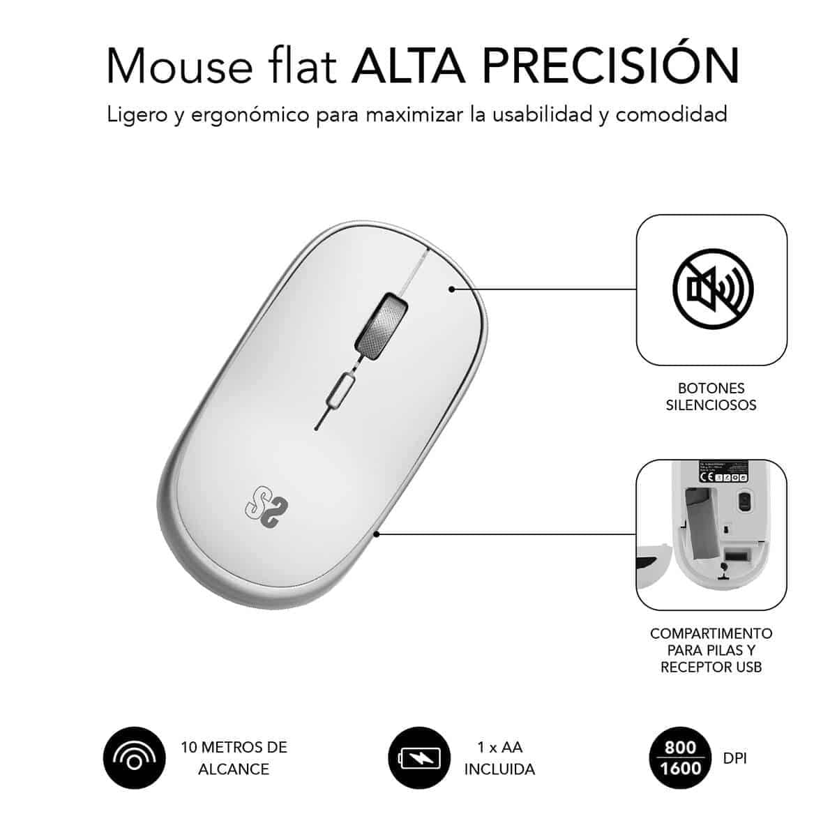 Wireless Mouse Subblim SUBMO-RFM0001 Silver 1600 dpi - Image 17