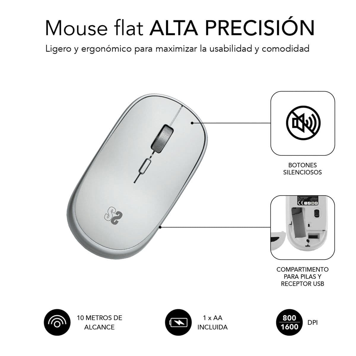 Wireless Mouse Subblim SUBMO-RFM0001 Silver 1600 dpi - Image 24