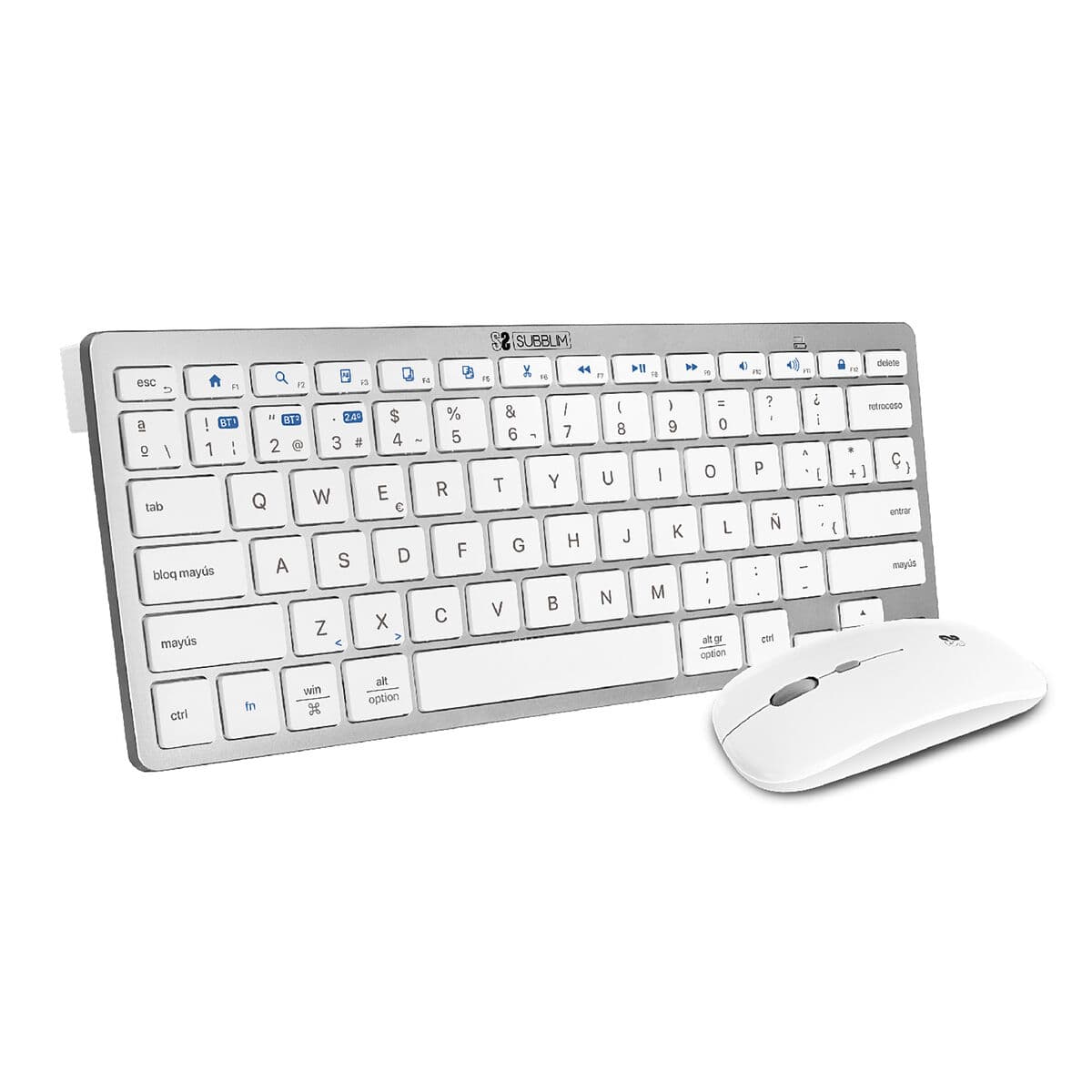 Tastatură și Mouse Subblim SUBKBC-OCO010 Argintiu (2 Unități)