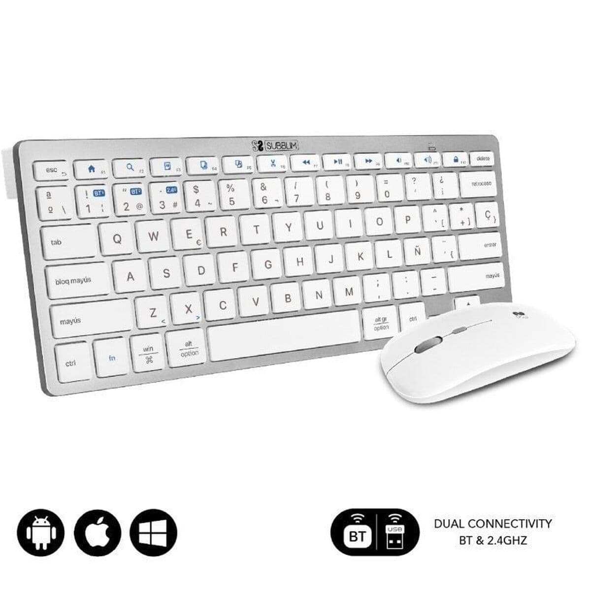 Tastatură și Mouse Subblim SUBKBC-OCO010 Argintiu (2 Unități) - Image 41