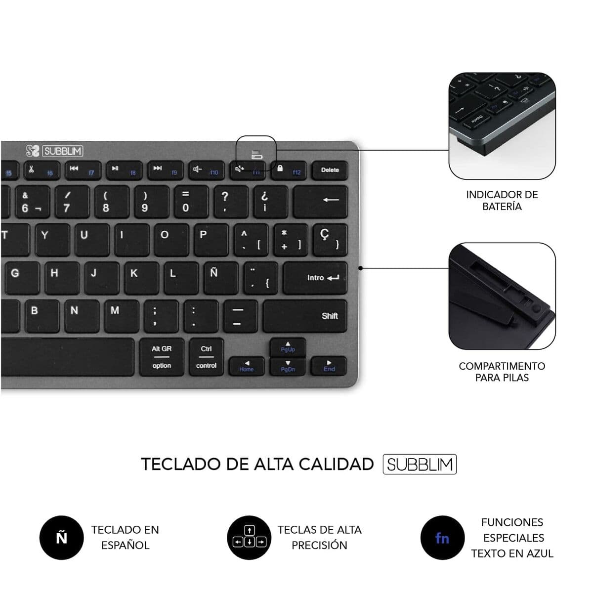 Tastatură și Mouse Subblim SUBKBC-OCO020 Negru Gri (2 Unități) - Image 26
