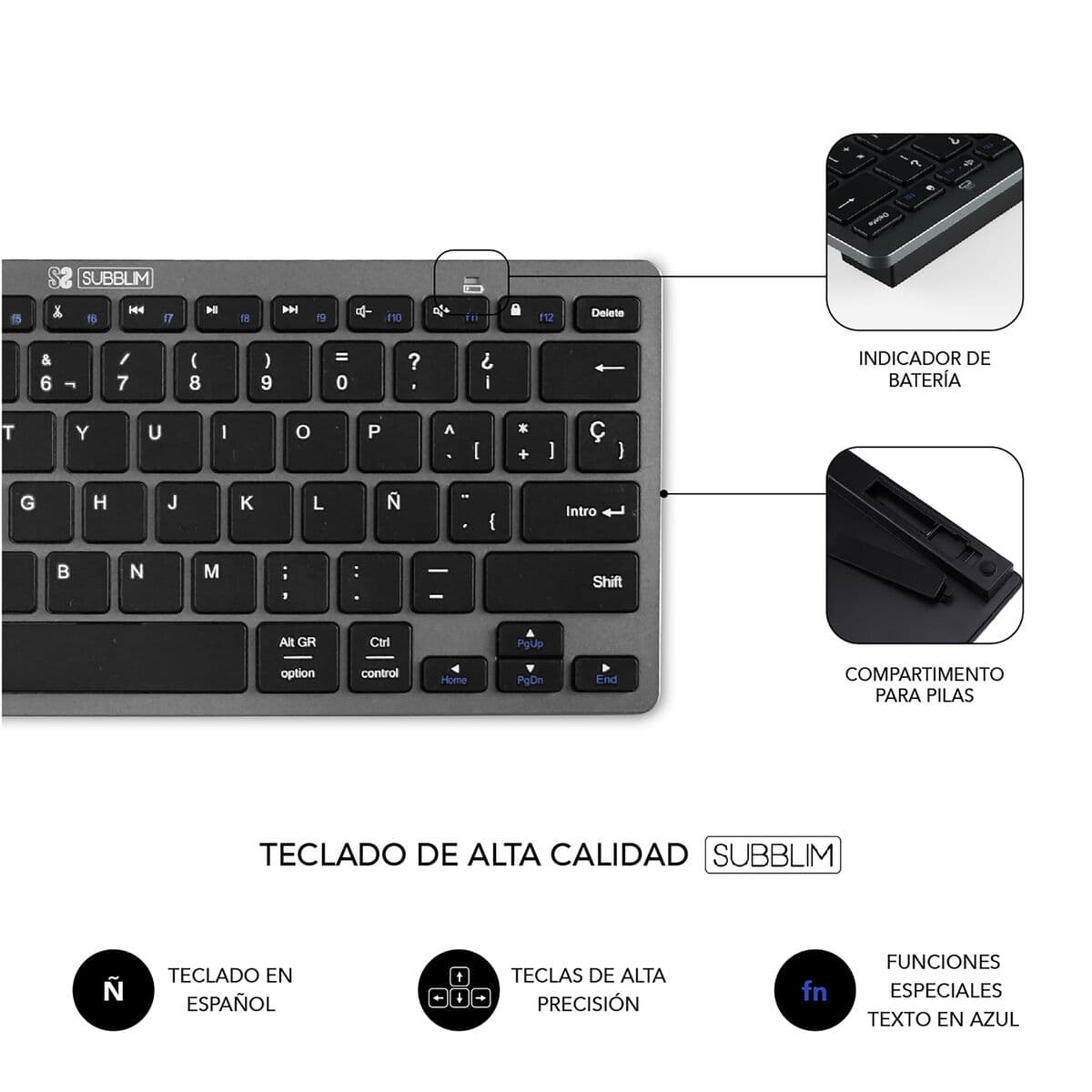 Tastatură și Mouse Subblim SUBKBC-OCO020 Negru Gri (2 Unități) - Image 35