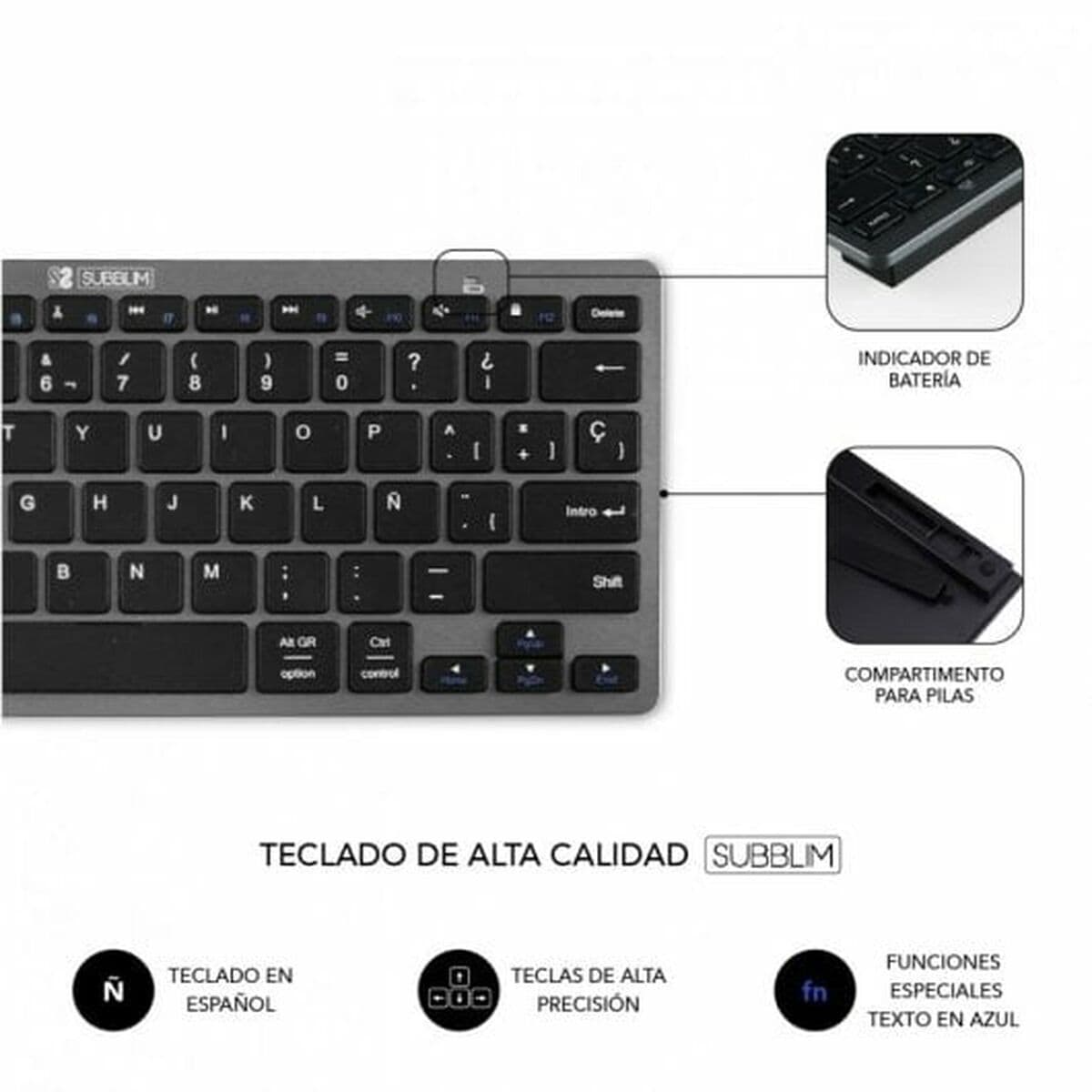Tastatură și Mouse Subblim SUBKBC-OCO020 Negru Gri (2 Unități) - Image 17