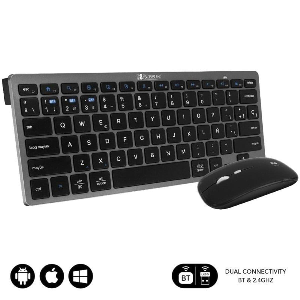 Tastatură și Mouse Subblim SUBKBC-OCO020 Negru Gri (2 Unități) - Image 36