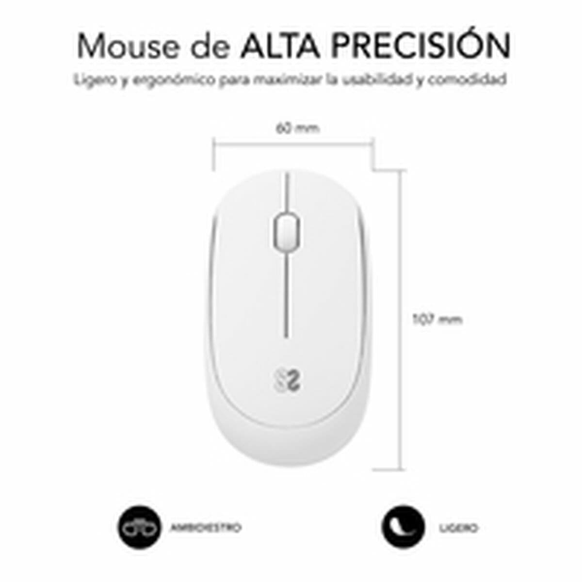 Mouse Subblim SUBMO-B2SW011 Alb 1200 DPI - Image 3