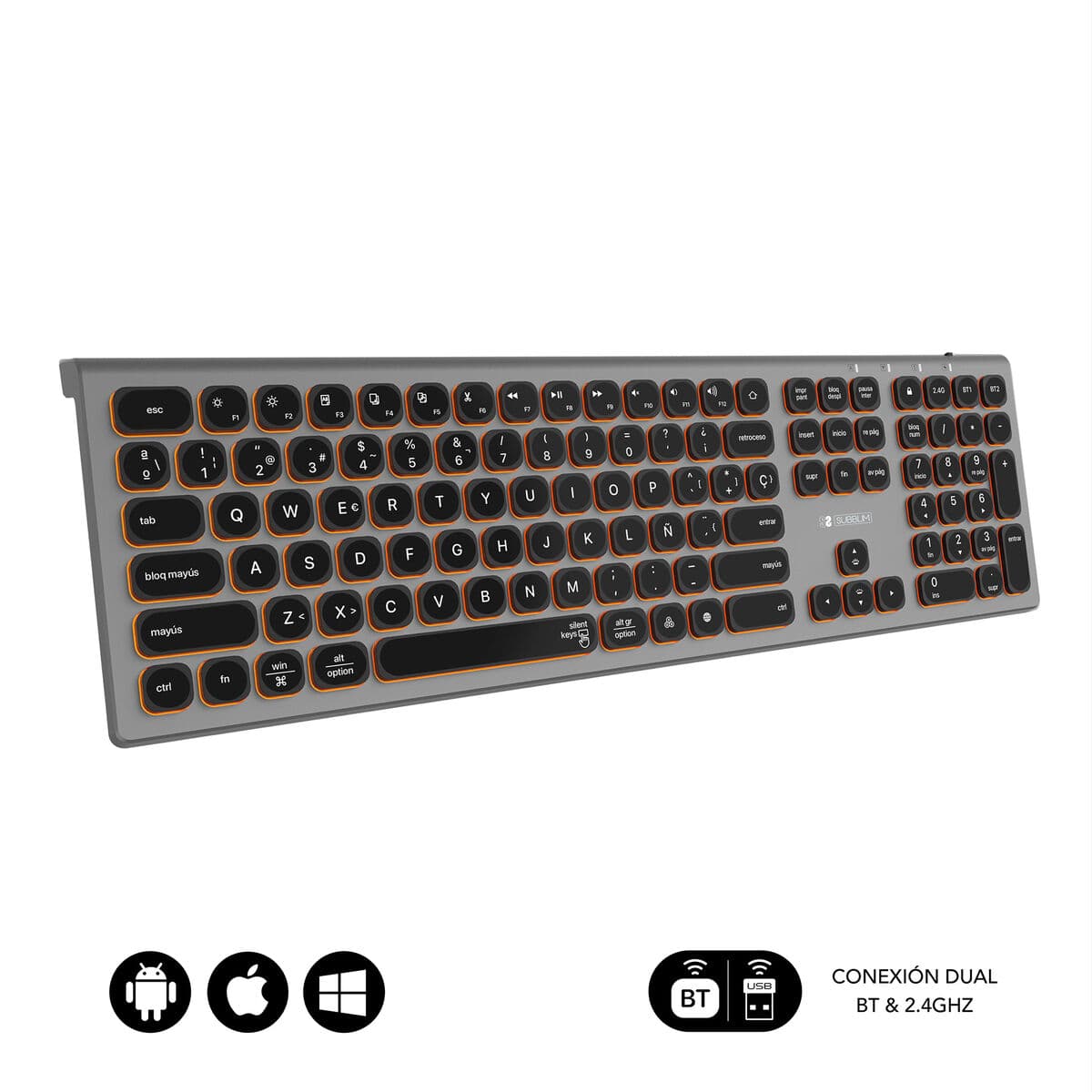 Clavier Bluetooth Subblim SUBKB-3MIE310 Noir - Image 5