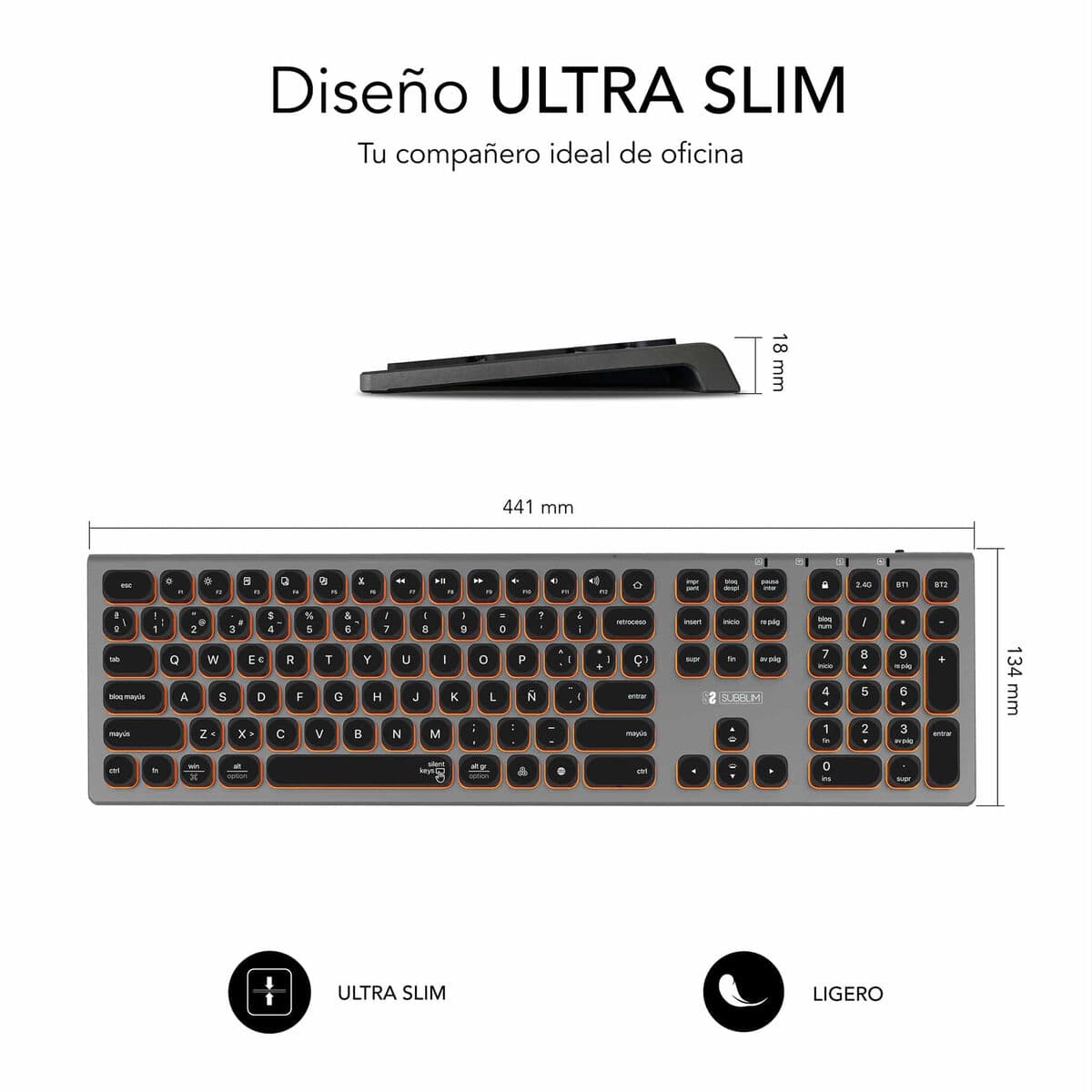 Clavier Bluetooth Subblim SUBKB-3MIE310 Noir - Image 32