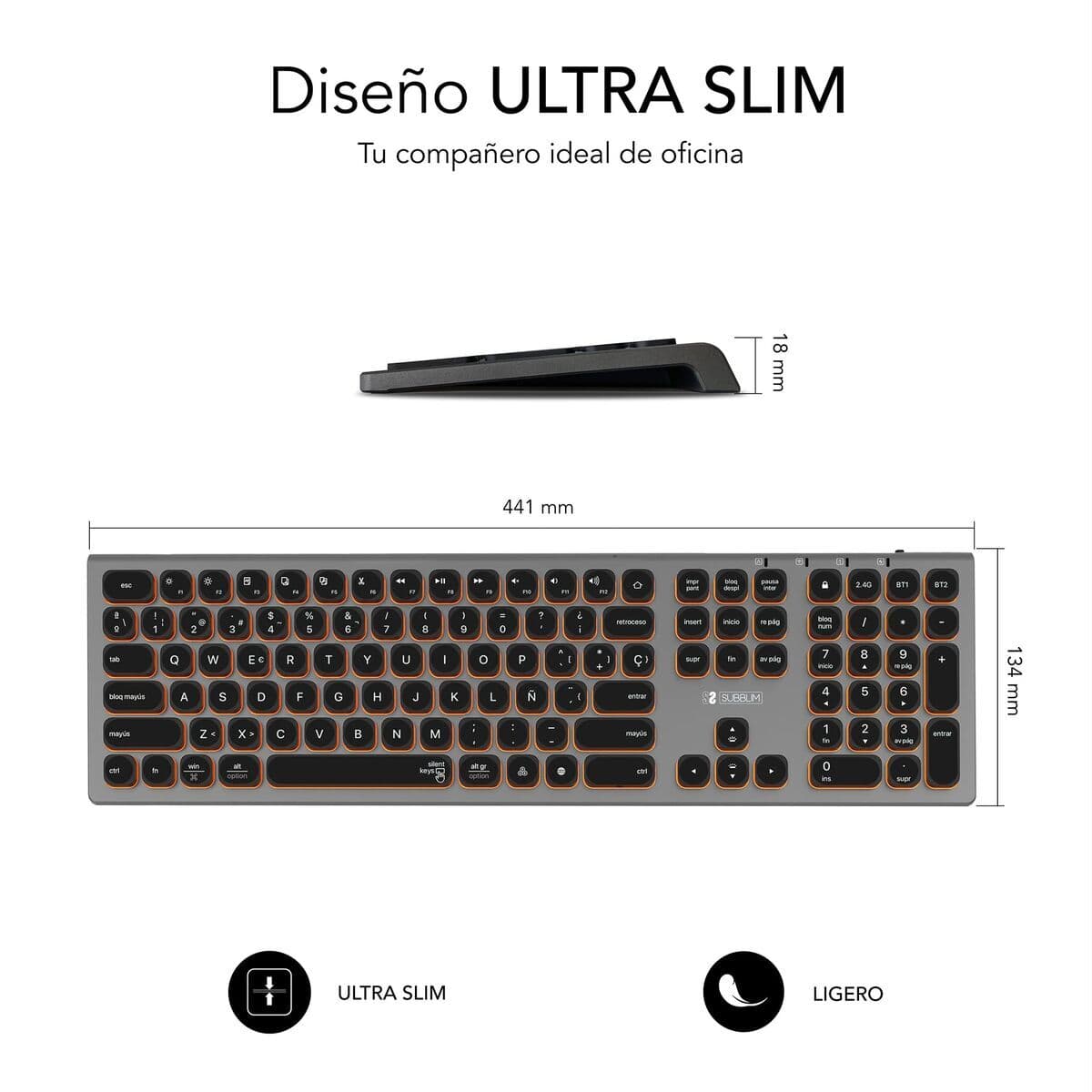 Clavier Bluetooth Subblim SUBKB-3MIE310 Noir - Image 17
