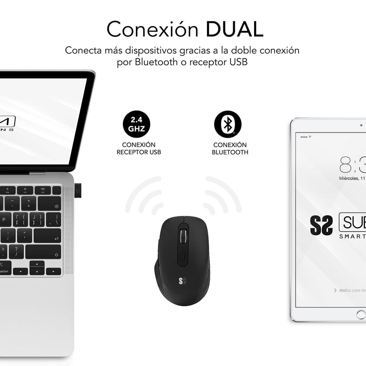 Souris sans-fil Subblim SUBMO-EDCUR01 Noir 1600 dpi - Image 13