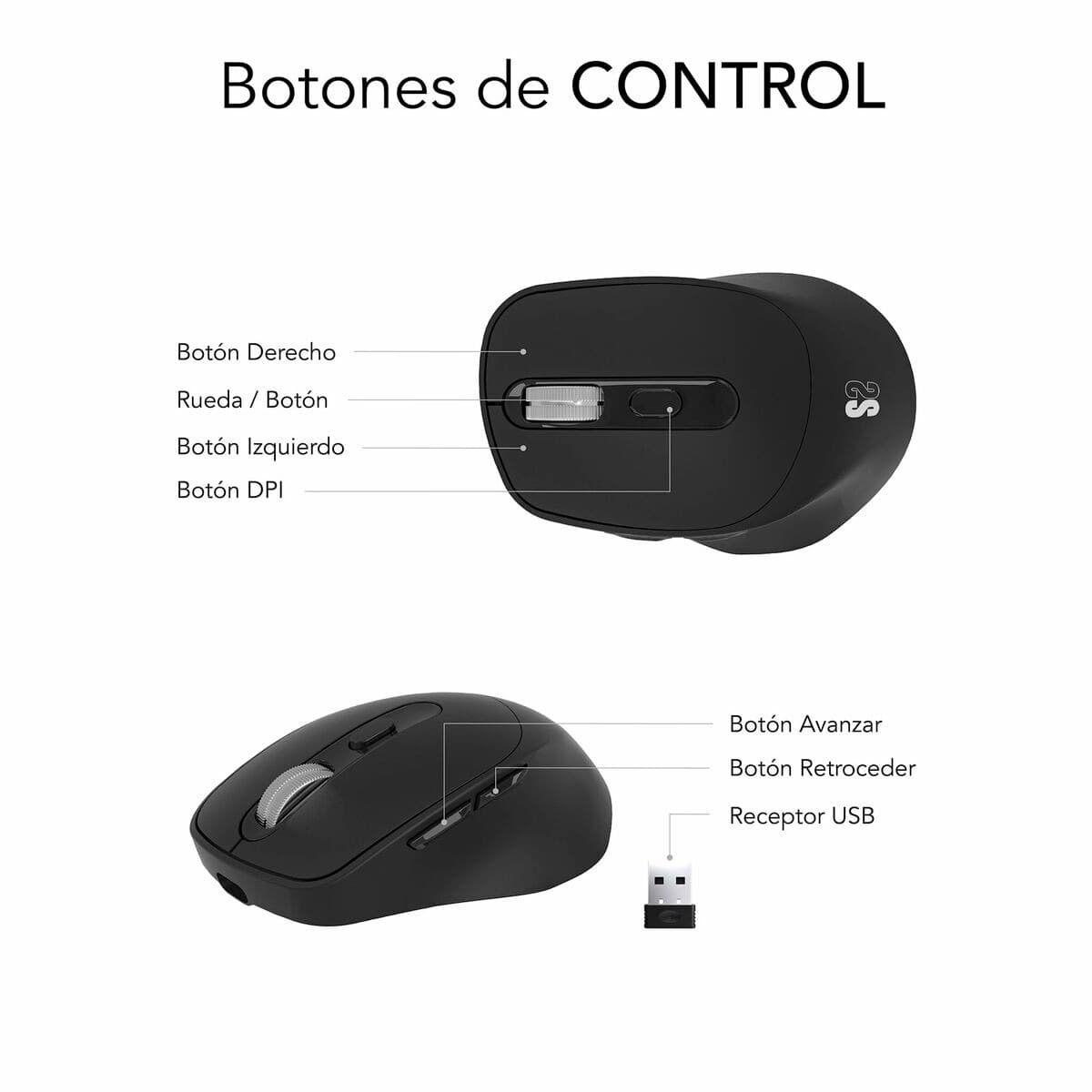 Souris Optique Subblim SUBMO-EDCON01 Noir 2400 dpi - Image 3