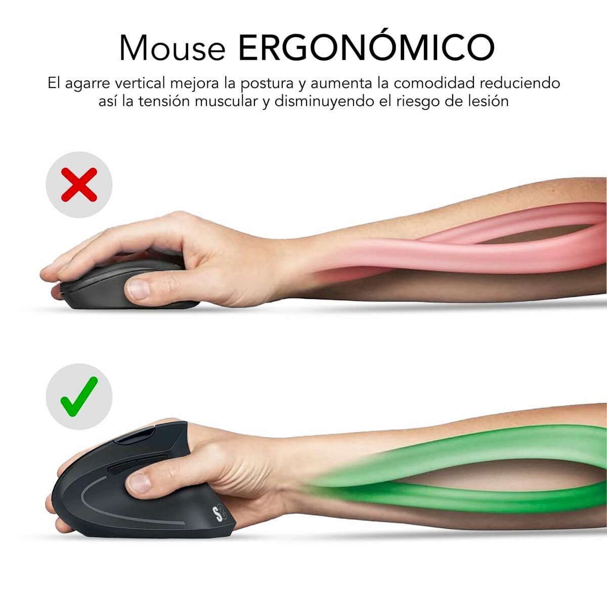 Souris Optique Ergonomique Subblim SUBMO-EDGVW01 Noir 1600 dpi - Image 18