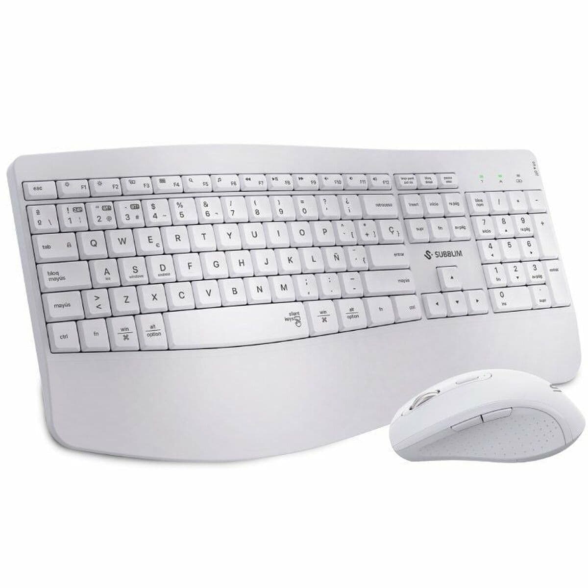 Teclado y Ratón Subblim SUBKBC-DCOPW1 Blanco Español Qwerty Español QWERTY