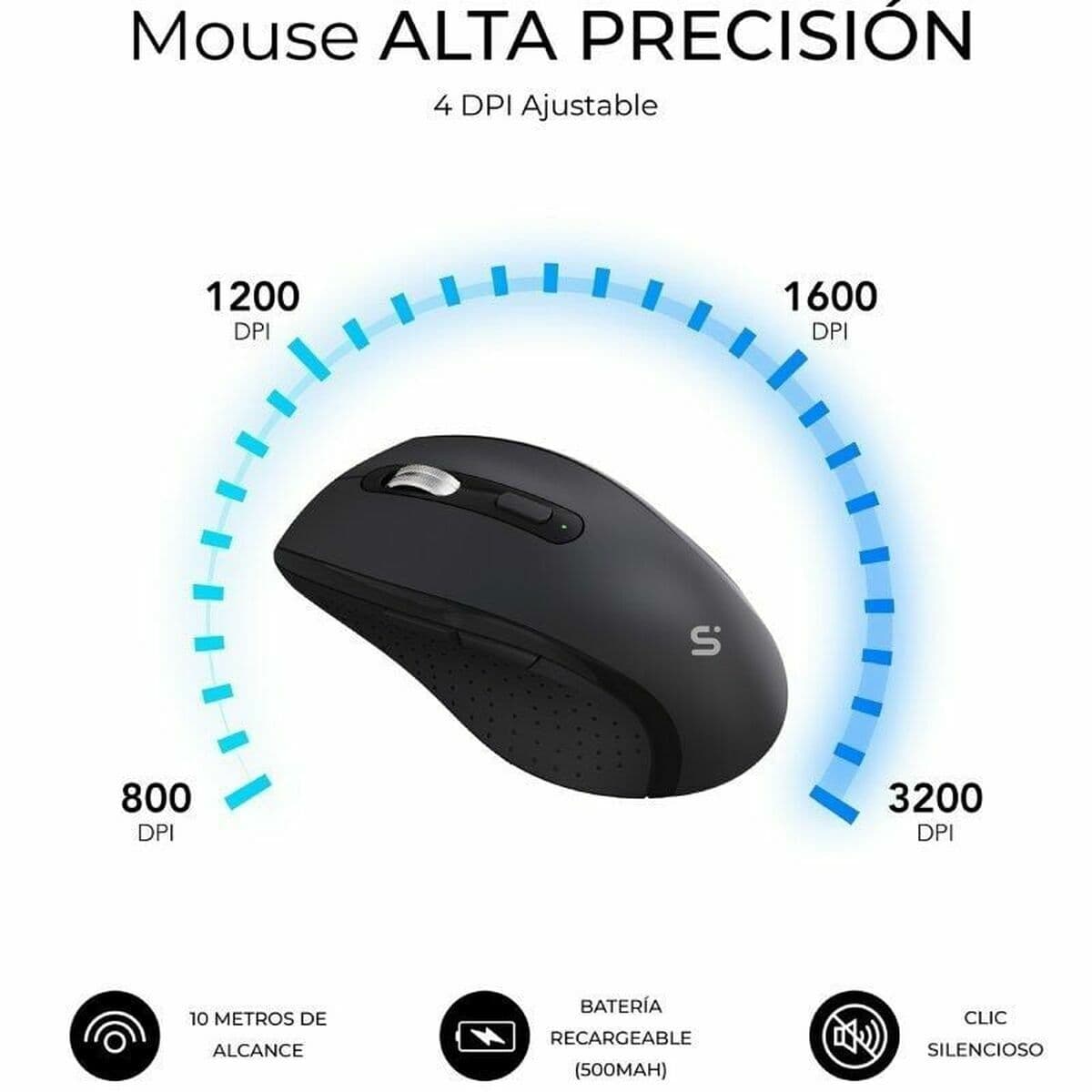 Tastatur mit Maus Subblim SUBKBC-DCOPW2 Schwarz Spanisch Qwerty Spanisch QWERTY - Image 19