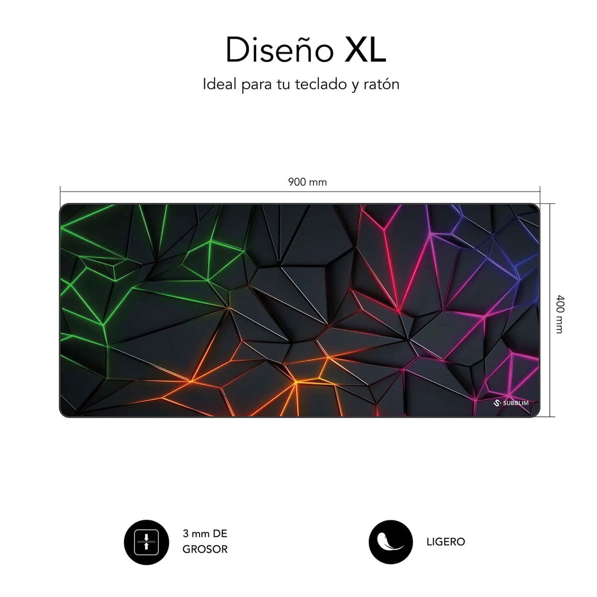 Mousepad Subblim Neon Obsidian XL - Image 7