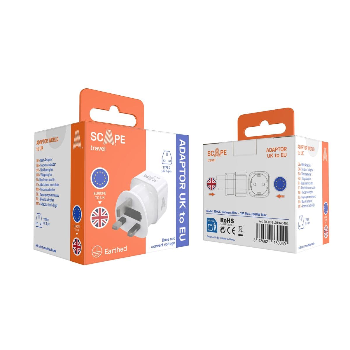 Plugg adapter Scape Travel 850UK Plast 13 A - Image 7