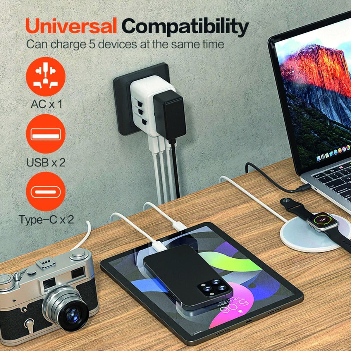 Plugg adapter Scape Travel 651UC Plast - Image 5