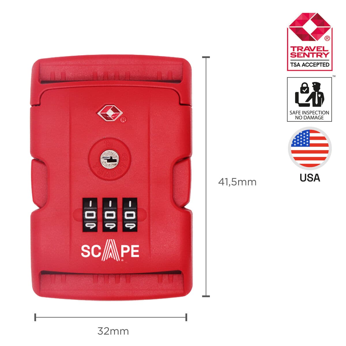 Scape Travel Correa para maleta TSA con combinación (azul,  rojo) - Image 6