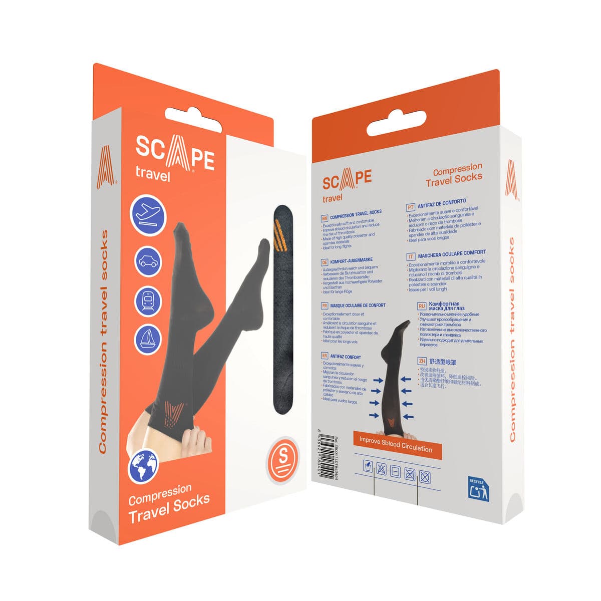 Kompressions-Socken Scape Travel Schwarz - Image 5