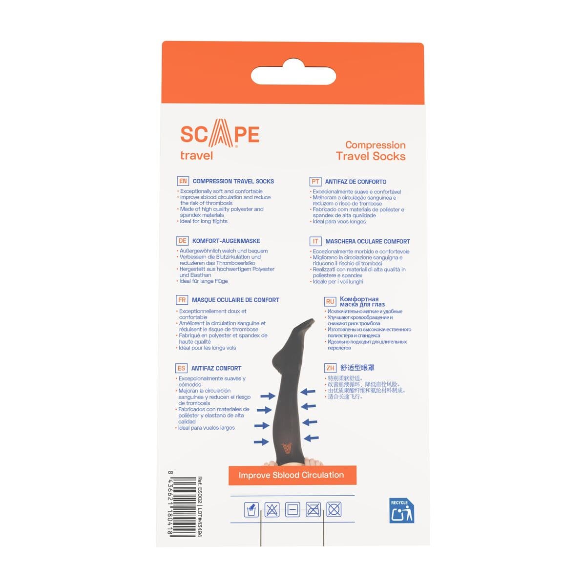 Kompressions-Socken Scape Travel Schwarz - Image 4