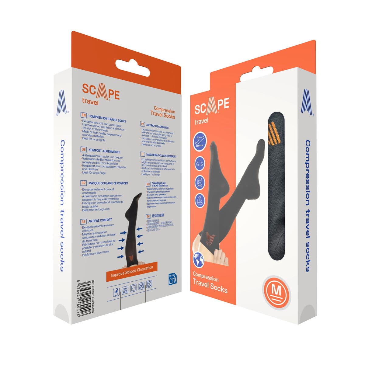 Kompressions-Socken Scape Travel Schwarz - Image 6