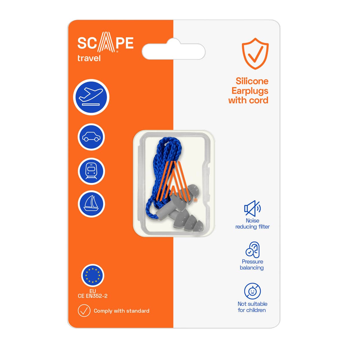 Tappi per le Orecchie Scape Travel SA-1-3 (WITH CORD) - Image 3