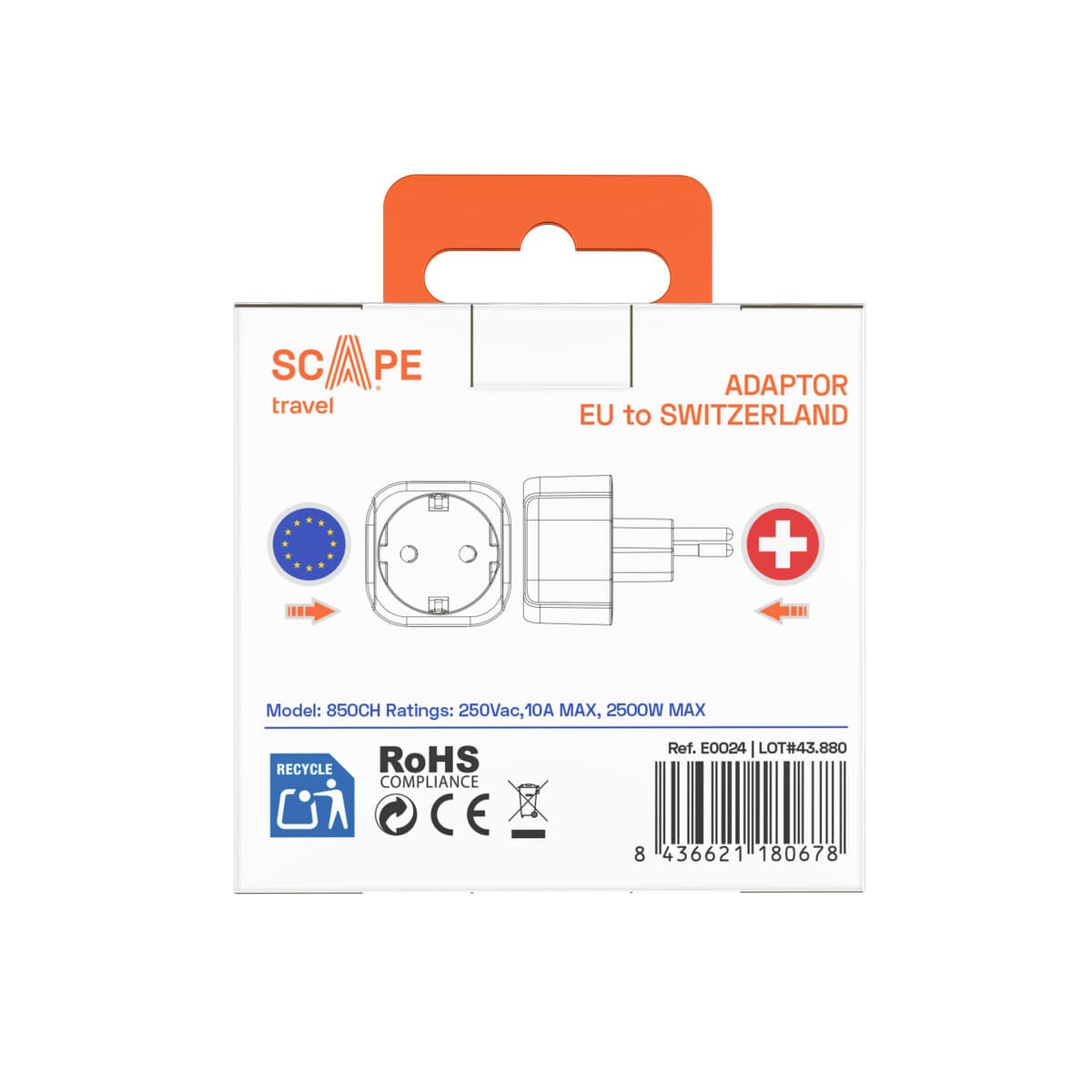 Scape Travel Enchufe Schuko a Suiza - Image 9