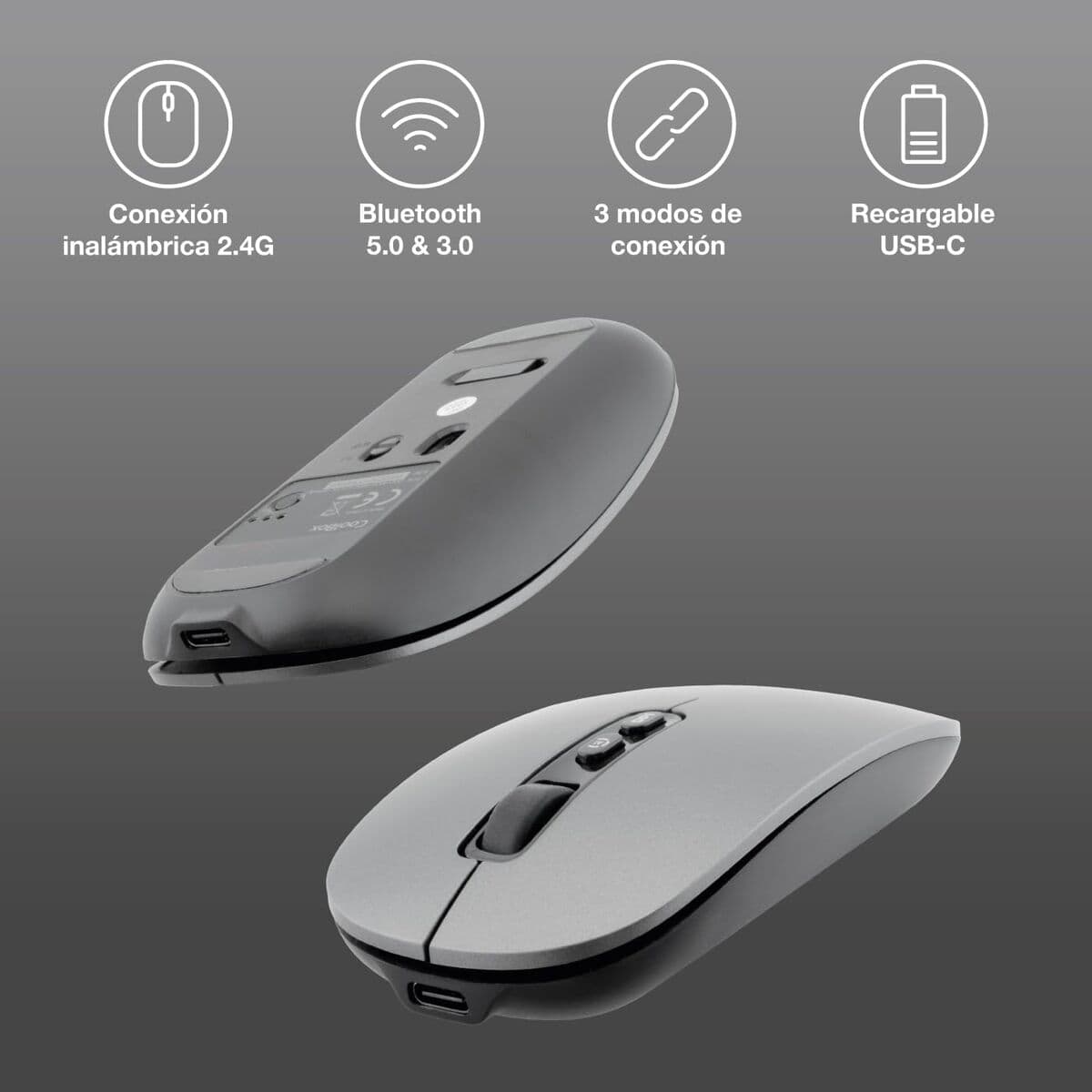 Wireless Mouse CoolBox COO-MOU-W02-G Grey 1600 dpi - Image 5