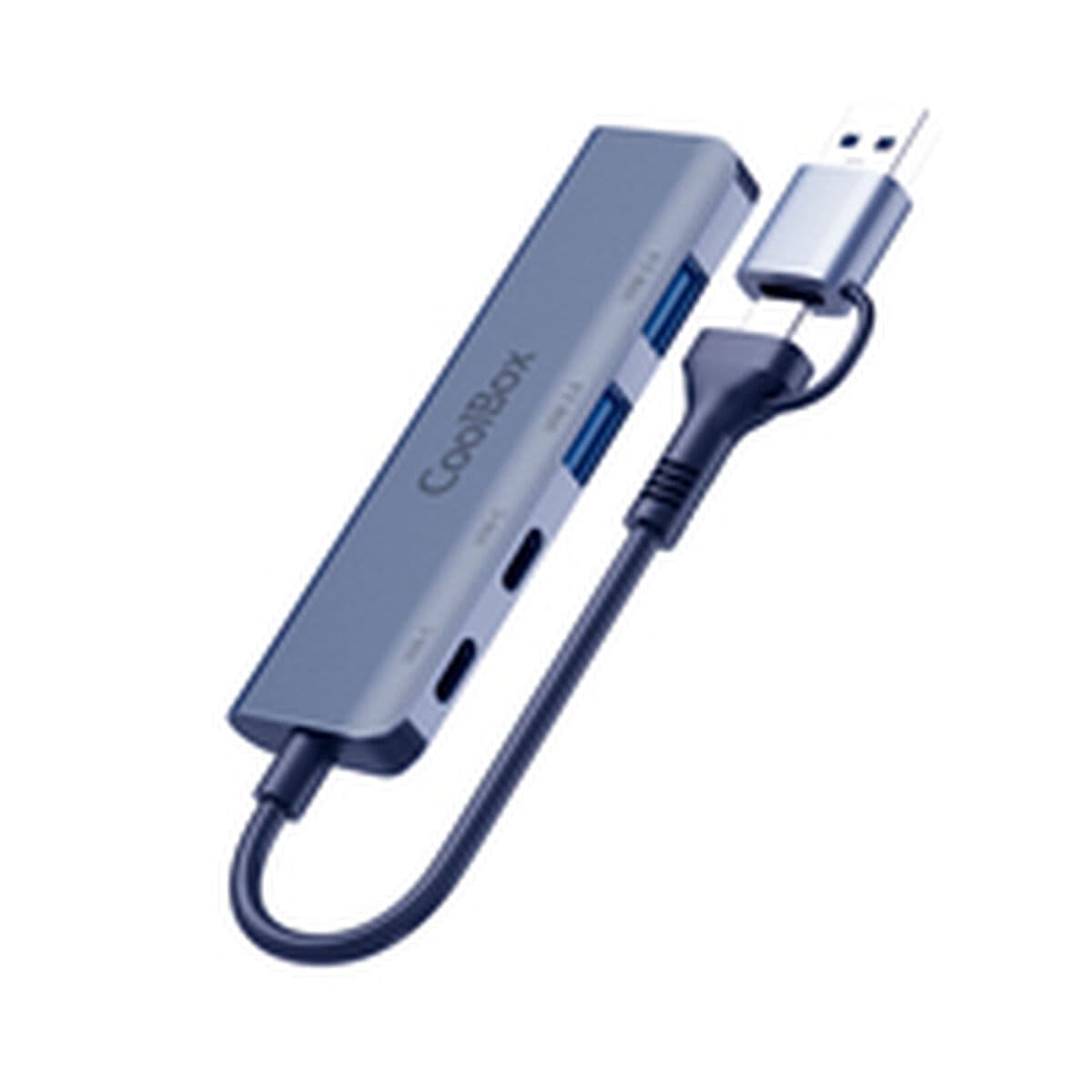 Câble USB CoolBox COO-HUB-C-CCAA Gris