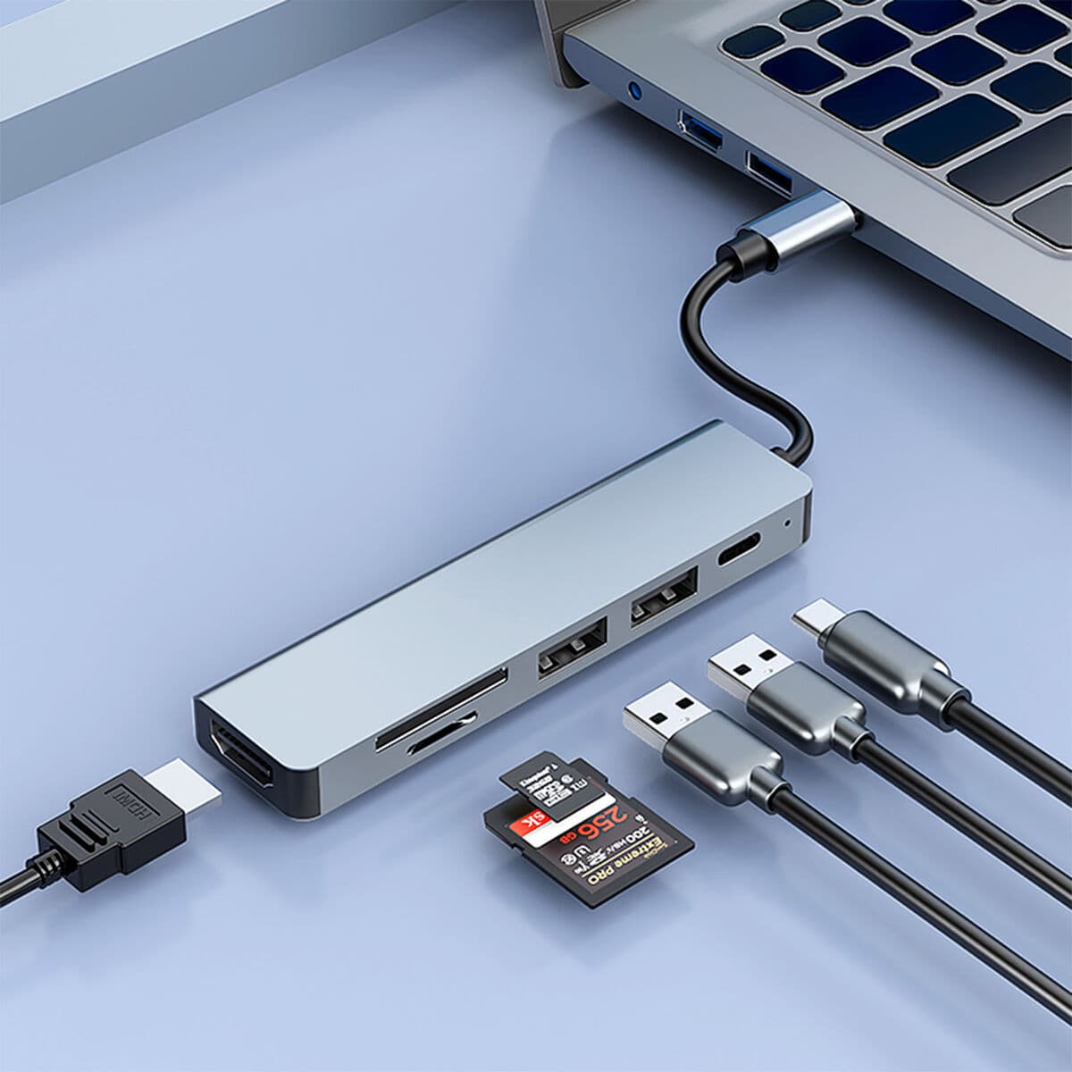 Hub USB CoolBox COO-DOCK-C-61 Gris 100 W - Image 2