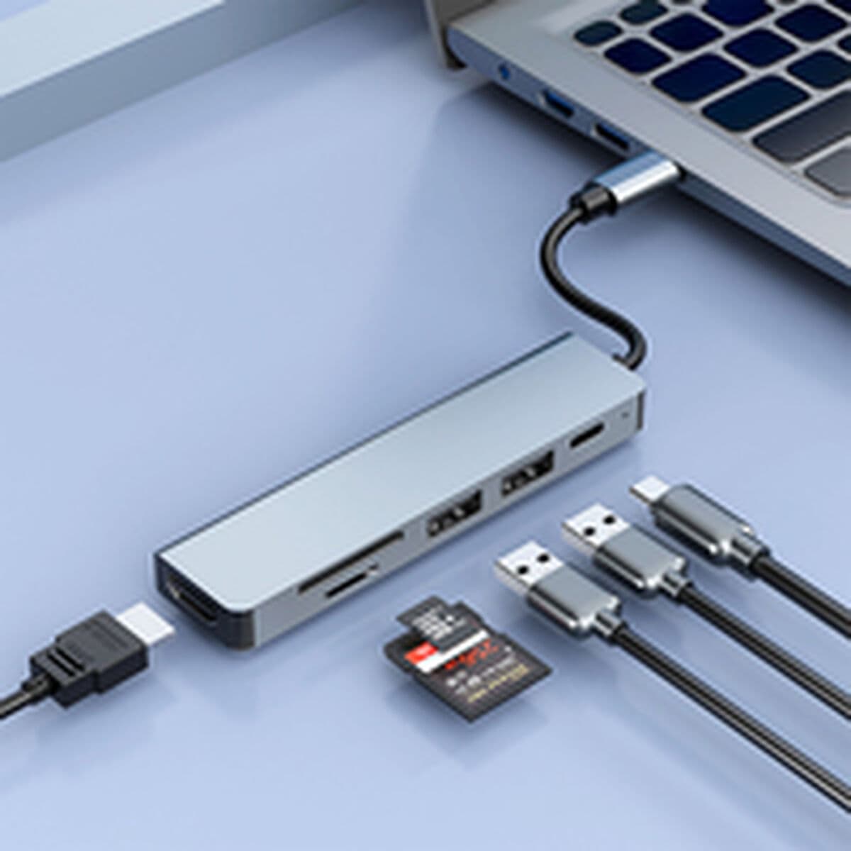Hub USB CoolBox COO-DOCK-C-61 Gris 100 W - Image 3