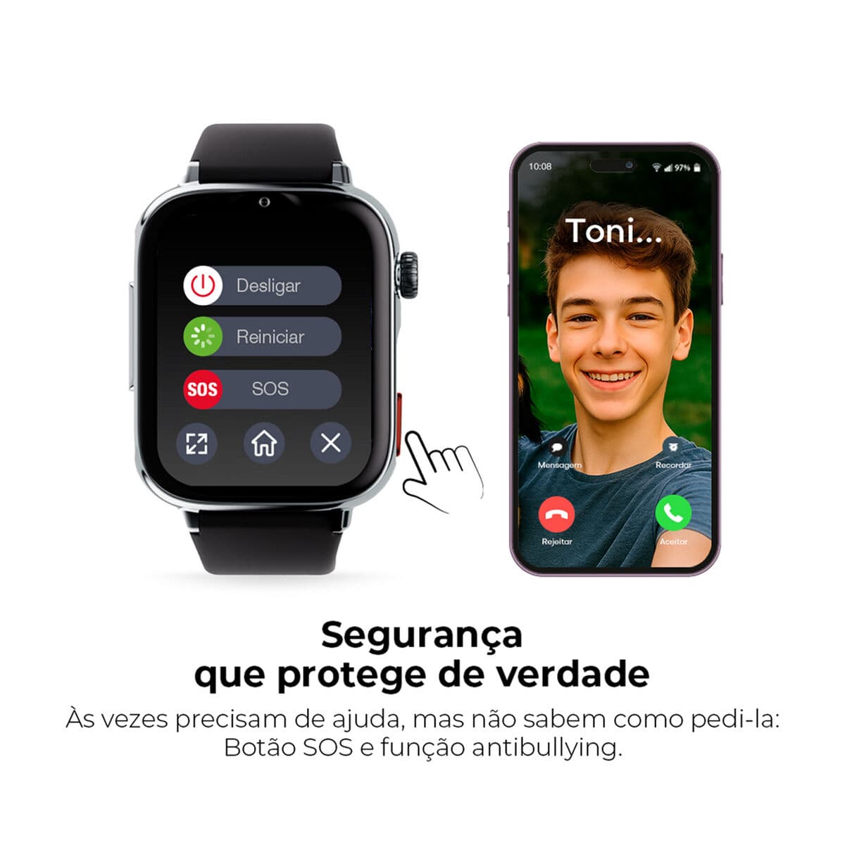 Montre intelligente SaveFamily Vert Argenté - Image 5