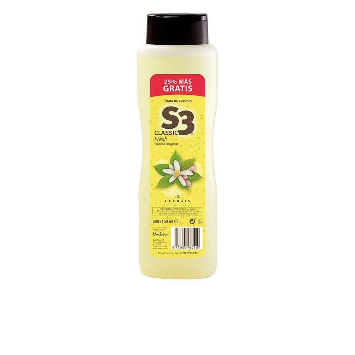 Eau de Cologne S3 Classic Fresh S-3 Classic Fresh EDC 750 ml 600 ml + 150 ml