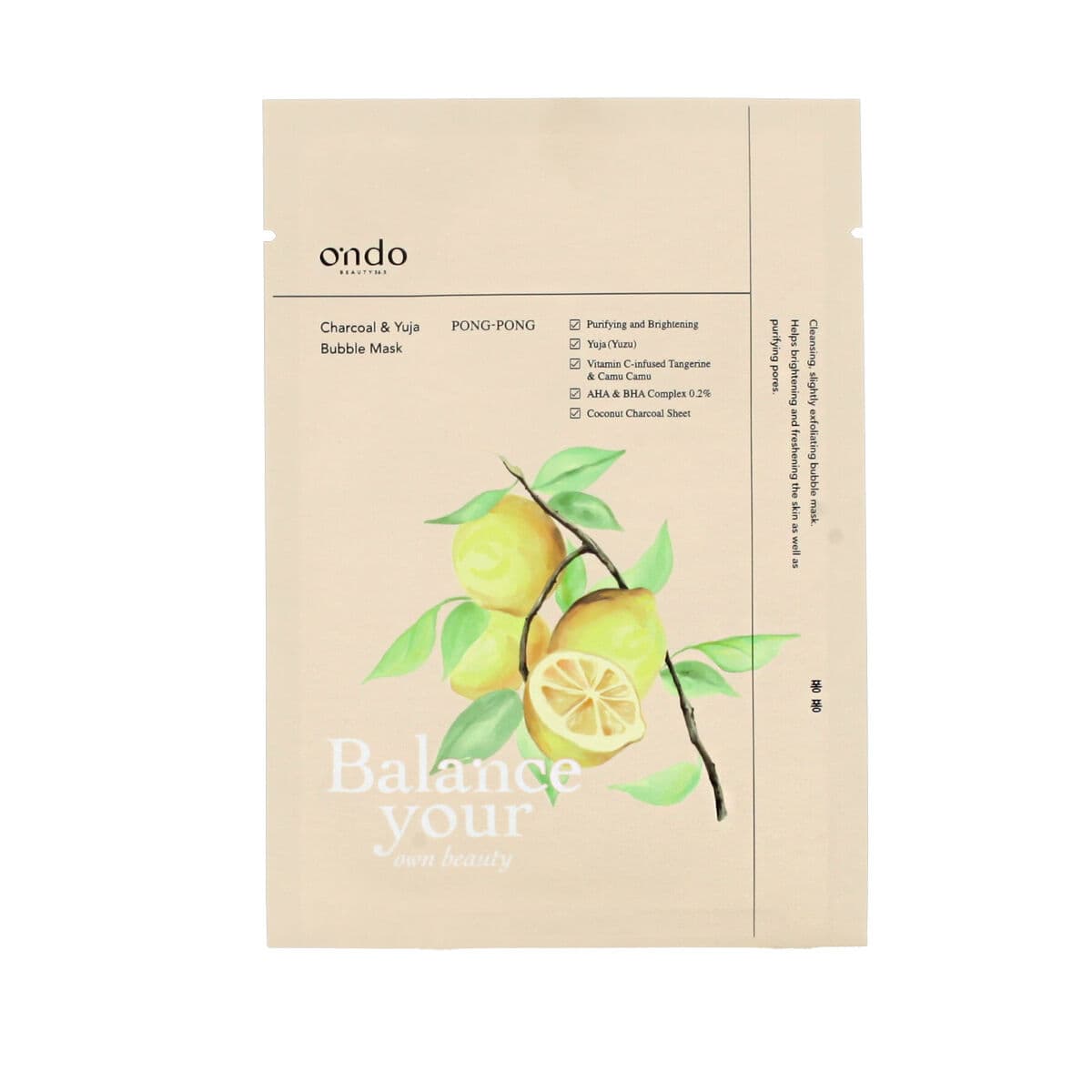 Peeling-Maske Ondo Beauty 36.5 CHARCOAL & YUJA 25 ml