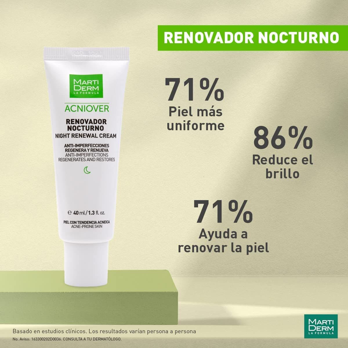 Regenererende Anti-Rynkecreme Martiderm ACNIOVER 40 ml Behandling mod ufuldkommenheder - Image 3