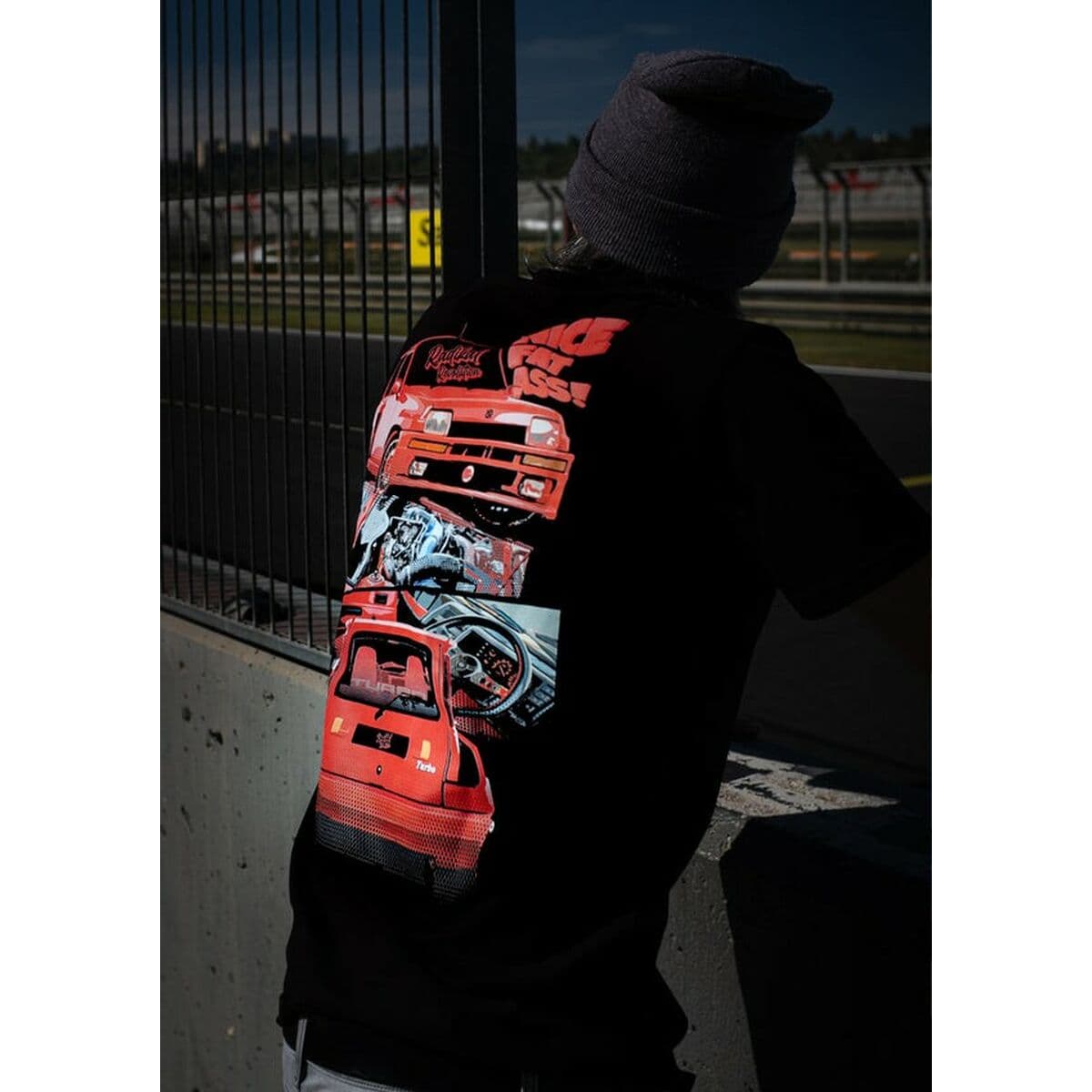 Tricou cu Mânecă Scurtă Bărbați RADIKAL NICE FAT ASS Negru XXL - Image 2