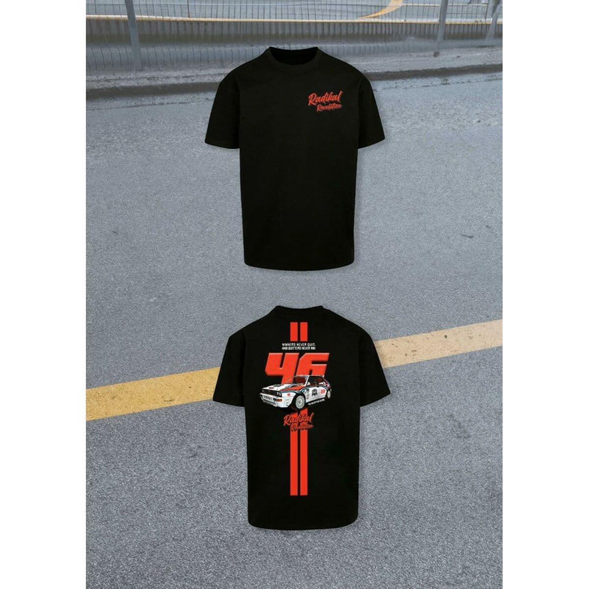 Tricou cu Mânecă Scurtă Bărbați RADIKAL WINNERS NEVER QUIT Negru XXL - Image 5