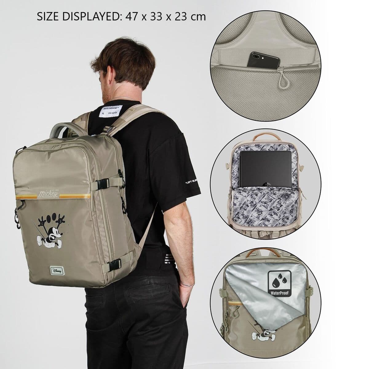 Mehrzweckrucksack Mickey Mouse Khaki Kabine - Image 5