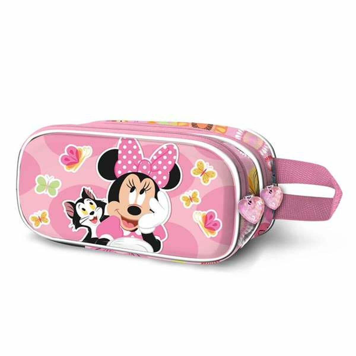 Zweifaches Mehrzweck-Etui Minnie Mouse Kitten Rosa 22 x 8 x 9,5 cm 3D