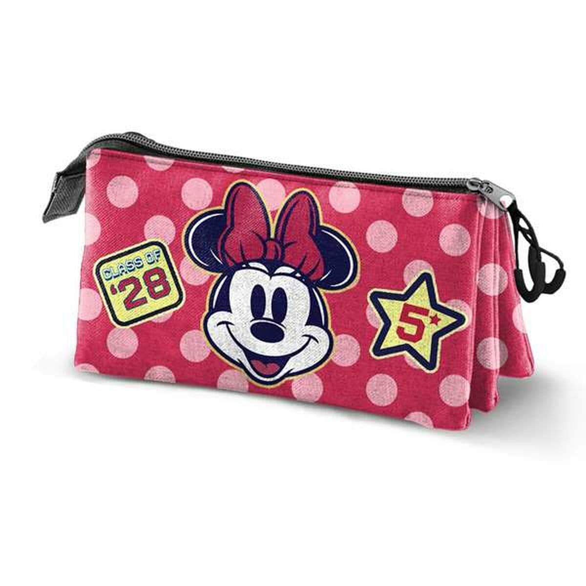 Dreifaches Mehrzweck-Etui Minnie Mouse Rosa 23 x 8 x 11 cm