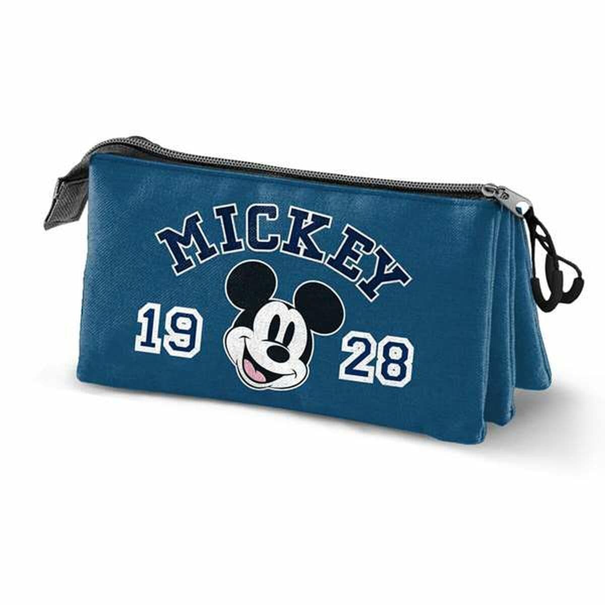 Dreifaches Mehrzweck-Etui Mickey Mouse Class Blau 23 x 8 x 11 cm