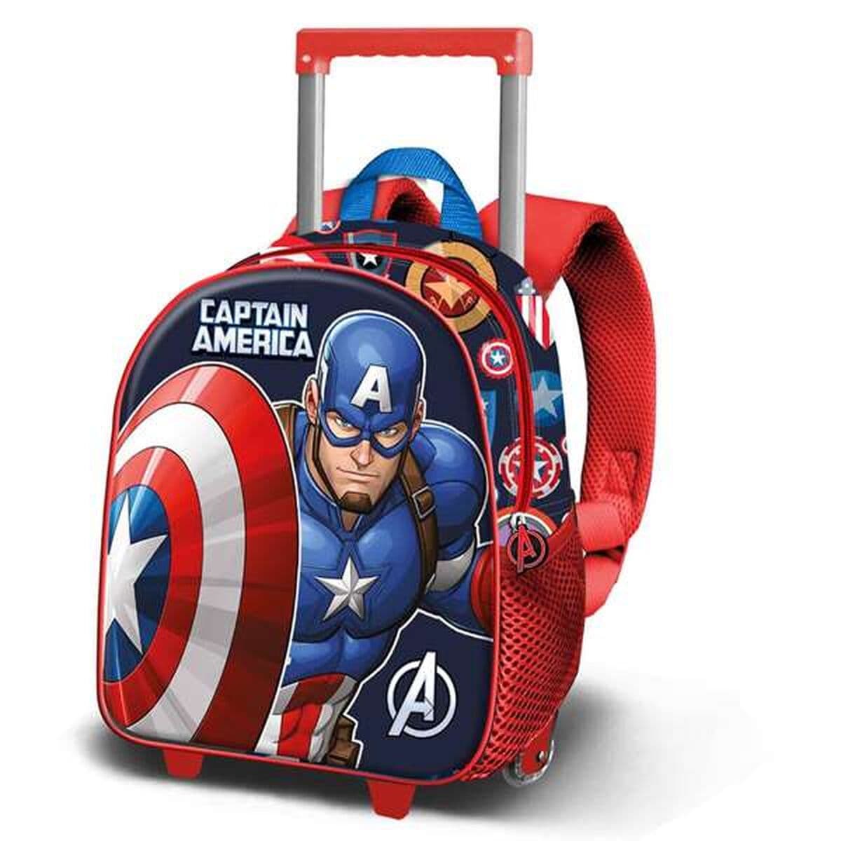 Schulrucksack 3D mit Rädern Capitán América