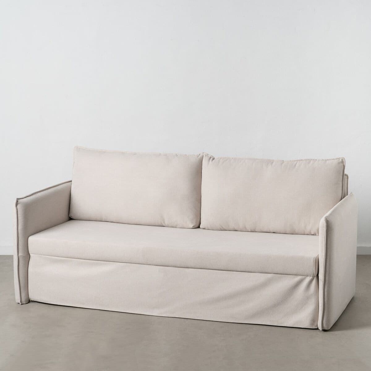 Sofa Beige Polyester Linen 210 x 93 x 95 cm - Image 2
